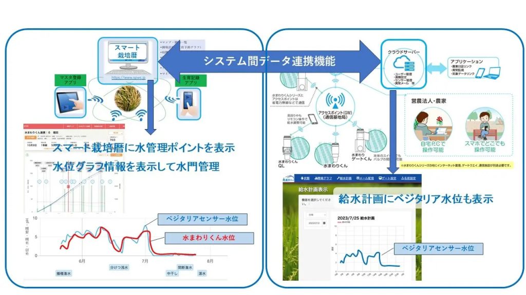 【ベジタリア・ほくつう】「スマート栽培暦®（水稲用）」と「水まわりくん」が機能連携