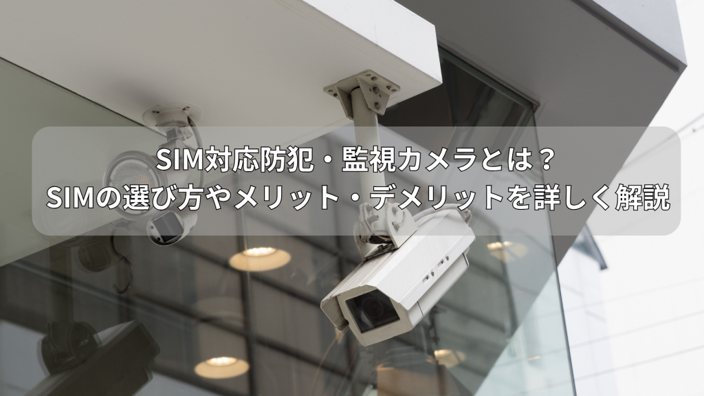 SIM対応防犯・監視カメラとは？SIMの選び方やメリット・デメリットを詳しく解説